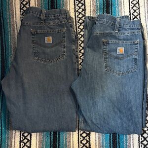 2 Pairs Carhartt Men's Relaxed Fit Denim Jeans